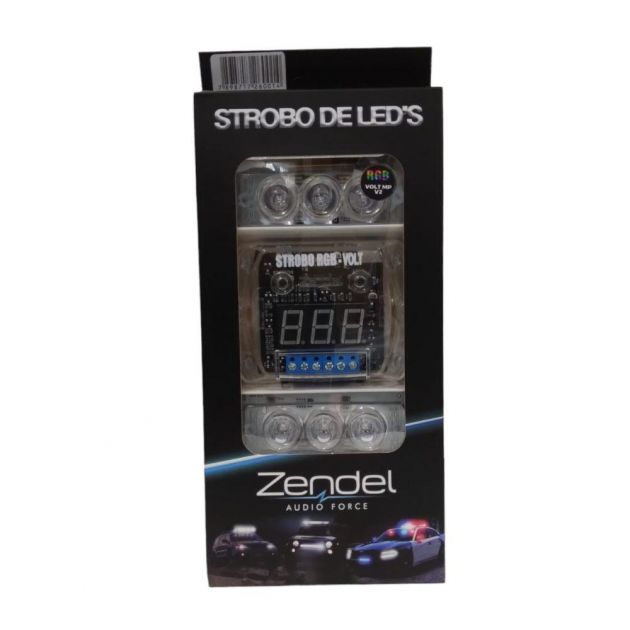 Kit Strobo Zendel RGB Volt MP V2 LED c/ 2 Faróis e Voltímetro