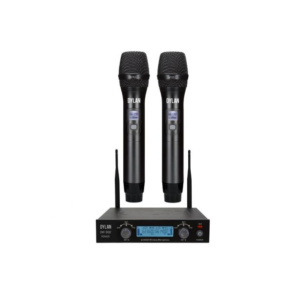 Microfone Dylan DW-902 POWER Sem Fio UHF c/2 Bastões