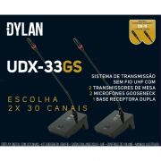 Microfone Dylan UDX-33 GS Gooseneck de Mesa Sem Fio