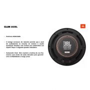 Subwoofer JBL 10" CLUB102SL Slim 350W Impedância Selecionável 2Ω ou 4Ω